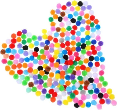 100 Stück Mini-Pompoms zum Basteln - 2 cm Flauschige Pompoms Bälle für DIY-Dekorationen und kreative Projekte