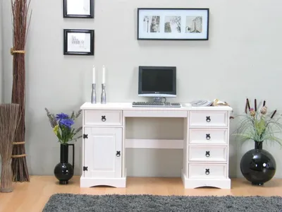 Produktbild von Schreibtisch "New Mexiko" Mexico 5+1 Arbeitstisch Pc Computerbüro Tisch Weiß