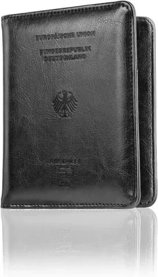 Produktbild von Reisepasshülle - Reisepass RFID Designer Travel Wallet - Praktischer Passport Cover mit Fächern für Impfpässe & Co - Reiseorganizer Etui