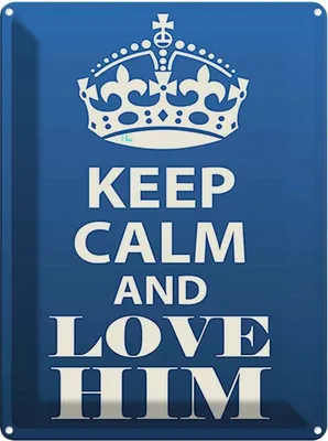 Produktbild von vianmo Blechschild 40x30 cm Keep Calm and love him Yoga
