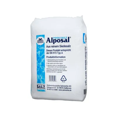 Produktbild von Alposal Poolsalz 25 kg, Schwimmbadsalz, Chlorinator geeignet, Salzelektrolyse, Siedesalz