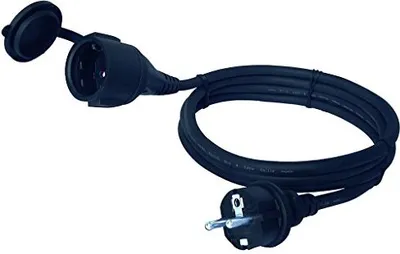 Image de Rallonge électrique 5/10/15 m noir H05RR-F ; 3G1,5mm2 IP44 CE Mark (5 mètres)