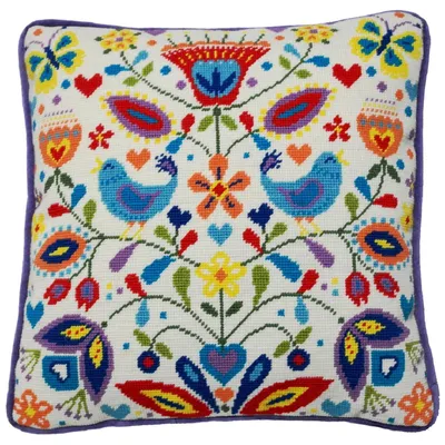 Produktbild von Auslaufmodell Bothy Threads Gobelin-Stickkissen Set "Sommermelodie", 35.5x35.5cm, TST2, Stickbild vorbedruckt
