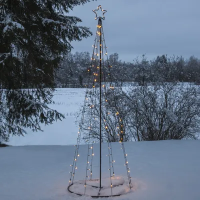 LED-Lichterbaum 'Light Tree' - 170 warmweiße LED - 17 blinkende LED - H. 210cm - outdoor - schwarz