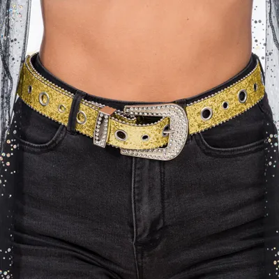 Image de Ceinture pour femmes, ornée de strass, longueur 120 cm, ceinture brillante pour la taille