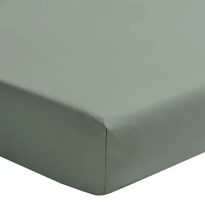 Spannbettlaken 2x80x200 cm, 100% Baumwolle, Grün, Perkal