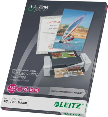 Produktbild von Laminiertaschen iLAM A3 125mic glänzend VE=5x100 Stück