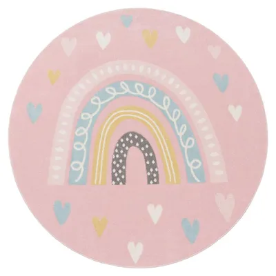 Produktbild von TT Home Teppich Kinderzimmer Kinderzimmerteppich Junge Mädchen Kinderteppich Modern Soft Größe 160 cm Rund