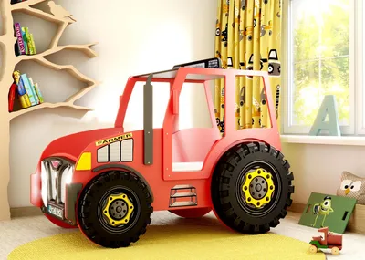Produktbild von Kinderbett Traktor 90×180 cm – inkl. Matratze & Lattenrost, rot