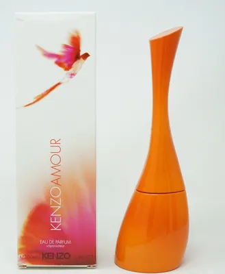 A perfume bottle and its packaging are displayed against a white background.