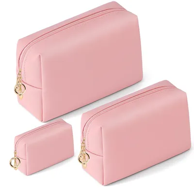 Image de Omgoods - Coffret de 3 pochettes de toilette pour femmes - Pochette rose élégante
