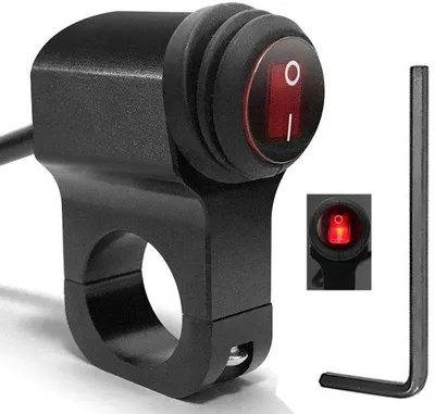Obrázek produktu pro Spínač na řídítka – vodotěsný – hliník – 12V