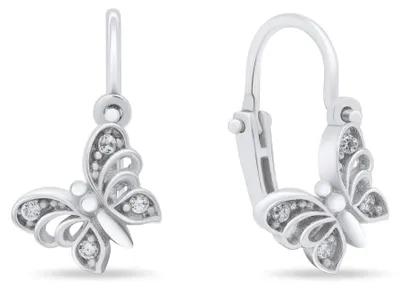 Produktbild von Design Silber Ohrringe Schmetterlinge EA187W