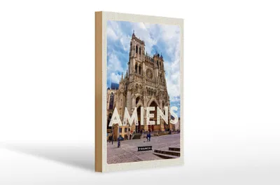 Produktbild von Holzschild Reise 20x30cm Amiens France Schloss Reiseziel
