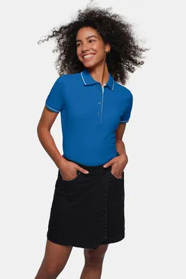 Zdjęcie produktu dla WOMEN-CASUAL POLO - royal/white - rozmiar XS