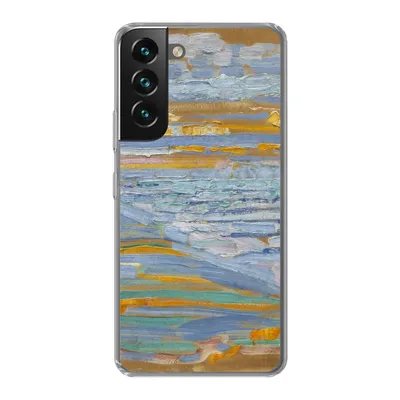 Produktbild von MuchoWow® Handyhülle Schutzhülle Hülle für Samsung Galaxy S22 Blick auf den Strand und die Seebrücke von den Dünen aus - Piet Mondrian Silikon Softcase Handy Hülle - Mobiltelefonhülle