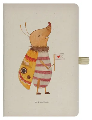 Produktbild von Mr. & Mrs. Panda Journal Nachtfalter Fähnchen - Transparent - Geschenk, notizbuch, Kladde, Süß, Skizzenbuch, Lustige Sprüche, Tagebuch, Spruch Witzig, Lustig, a4, Käfer
