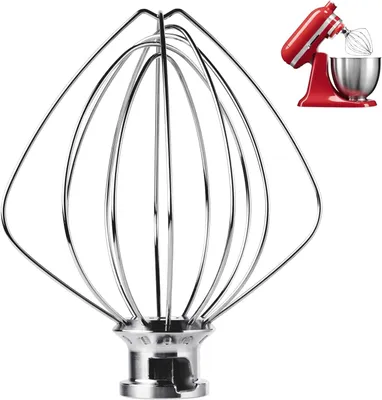Produktbild von Edelstahl-Schneebesen für KitchenAid 4,5 und 5 Quart Mittelgroße Küchenmaschinen mit kippbarem Motorkopf, K45WW 6-Draht Peits