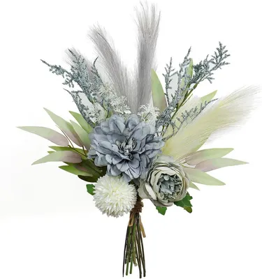 Kunstseide Blumen und Pflanzen - Realistische Blumenarrangements für Hochzeiten, Tischdekoration und Gartenpartys (Lila Weiß)