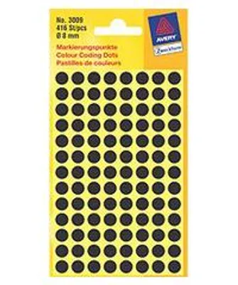 Produktbild von AVERY Zweckform Markierungspunkte Durchmesser 8 mm schwarz 416 Stück