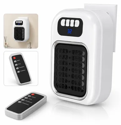 Produktbild von Mini Heizlüfter 600 W, PTC-Keramik-Heizung, Wandmontage, Thermostat, Timer, Überhitzungsschutz für Büro und Zuhause