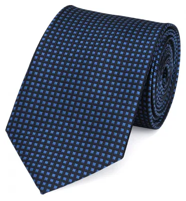 Produktbild von Fabio Farini - 1 Stück elegante Dunkelblaue Herren Krawatten - Schlips in 8cm Breit (8cm), Blau/Schwarz