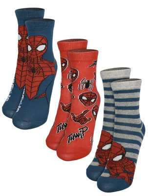 Produktbild von Marvel Spiderman Socken für Jungen - Kinder Kindersocken Söckchen (3er Pack) 31-34