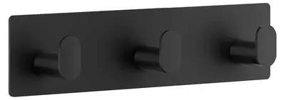 Produktbild von Smedbo CUBE Dreierhakenleiste. Matt Schwarz. Selbstklebend. BB459