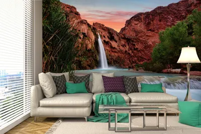 Produktbild von Vlies Fototapete SCHÖNE WASSERFÄLLE 375 x 250 cm (inkl. Kleister) - Vlies Tapete, Wandtapete, Wandbilder - Tapete für Wohnzimmer Schlafzimmer, Büro, Küche - Montagefertig