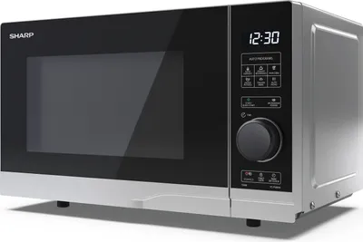 Zdjęcie produktu dla Sharp YCPS204AES, Blat, Mikrofalówka Solo, 20 l, 700 W, Wbudowany wyświetlacz, Obrotowy