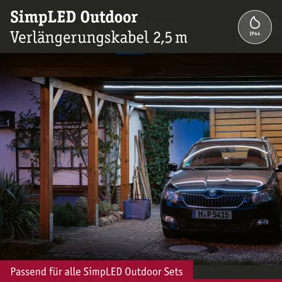 Produktbild von SimpLED Verlängerungskabel Outdoor IP44 2,5m 24V Schwarz Kunststoff