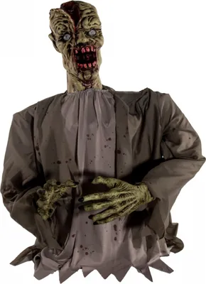 Produktbild von Blutiger Zombie Oberkörper mit Bewegung, Licht und Sound 80 cm