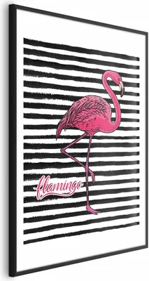 Produktbild von Posterpapier Poster - Black Stripes and Flamingo 21x30 cm Tiere g-C-0120-ao-a