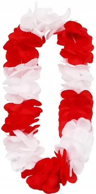Imagen del producto de Guirnalda de flores hawaianas en colores rojo y blanco