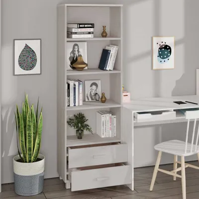 Produktbild von vidaXL Highboard HAMAR Weiß 60x35x180 cm Massivholz Kiefer