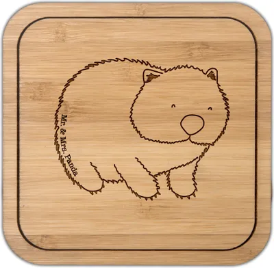 Produktbild von Mr. & Mrs. Panda Tischschoner Wombat - Transparent - Geschenk, Motivation, Tischuntersetzer, Tiere, Australien, kork untersetzer, Das Leben Ist schön, Coaster, Spruch