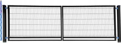 Obrázek produktu pro BRÁNA 130 cm černá PANELOVÁ dva SLOUPKY RAL9005 dvoukřídlá 133 cm