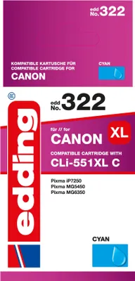Produktbild von edding Tintenpatrone EDD-322 cyan Canon CLI-551XL