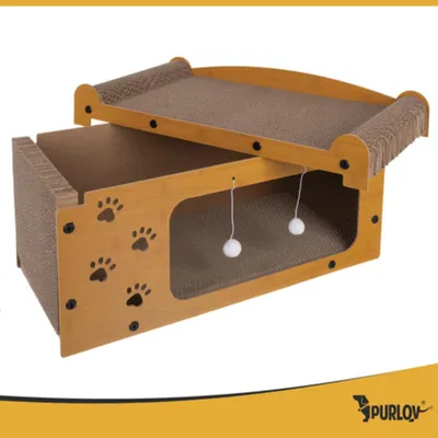 Immagine prodotto di Tiragraffi per gatti, a due piani, color marrone