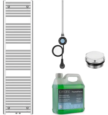 Imagen del producto de Juego de radiadores eléctricos para baño Benito - WIFI - 600W - cromo - 1700x450 mm