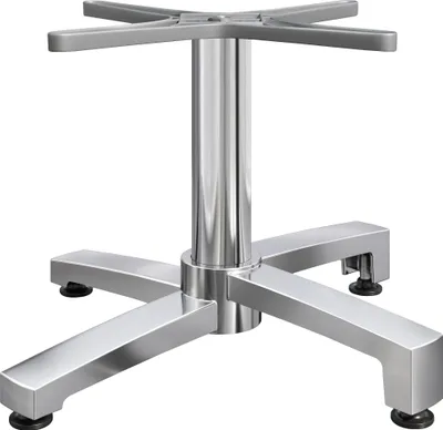 Produktbild von BENICIO | Bistro Lounge Tischgestell | 4 Fuß | Fuß: Ø 69 cm | Säule: 6 x 50 cm | Alu | Tischgestell Aluminium, Gastro Tischgestell