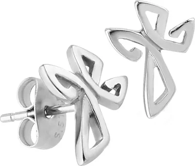 Produktbild von viva-adorno 1 Paar Edelstahl Damen und Herren Ohrringe Ohrstecker Kreuz keltisch Z495.D11
