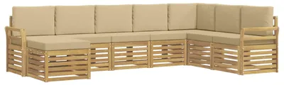 Immagine prodotto di Set di divani da esterno, 8 pezzi, colore beige, dimensioni 308 x 190 x 73 cm