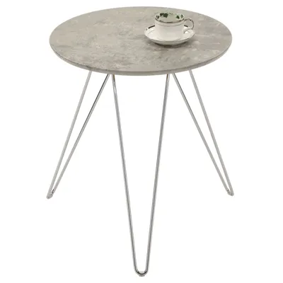 Produktbild von Couchtisch BENNO, Beistelltisch Wohnzimmertisch Sofatisch Stubentisch, rund, Füße aus Metall verchromt, Betonoptik