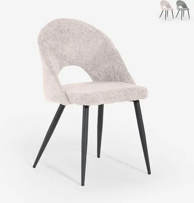 Produktbild von Moderne Stuhl aus Chenille für Küche, Wohn- und Esszimmer Lotur - Beige