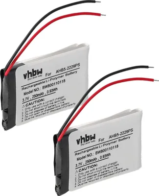 Produktbild von vhbw 2x Akku kompatibel mit Jabra Pro 923, 920, 935, 930, 900 Wireless Headset Kopfhörer (250 mAh, 3,7 V, Li-Polymer)