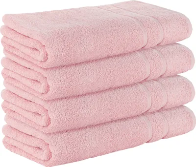 Produktbild von StickandShine 4er SET Premium Frottee Saunatuch 80x200 cm in zartrosa  in 500g/m² aus 100% Baumwolle