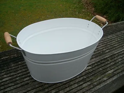 Produktbild von Eisenwanne, Pflanztopf, Zinkbottich, Blumentopf, Pflanzschale 39 x 26 weiss