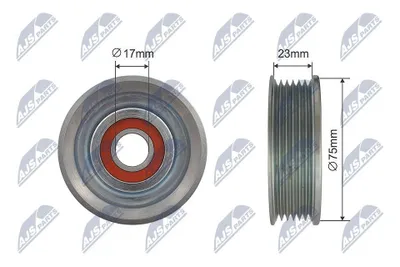 Produktbild von NTY RNK-MZ-015 Spannrolle Keilrippenriemen 75mm für MAZDA 3 (BK) 2 (DY) 3 Stufenheck (BK)