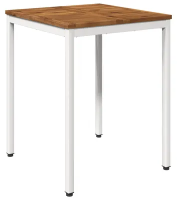 Image de vidaXL Table de jardin, naturelle et blanche, 60 x 60,5 x 75 cm